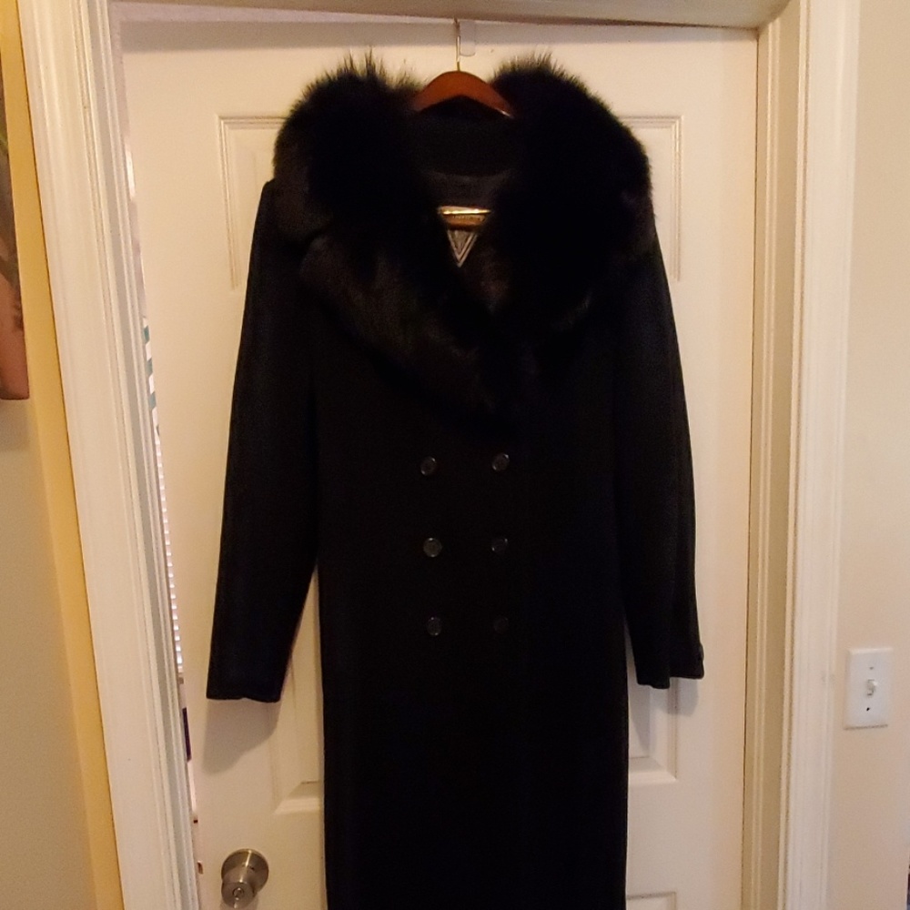 🖤 Marvin Richards 🖤 Wool Coat w/ blk fox collar